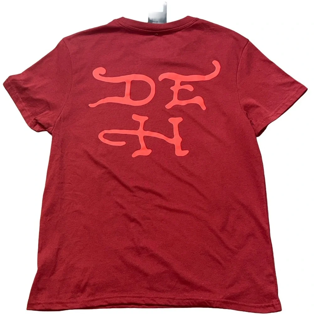 Ed Hardy Red Short-Sleeve Tee with Skull, Snake & Rose Graphic